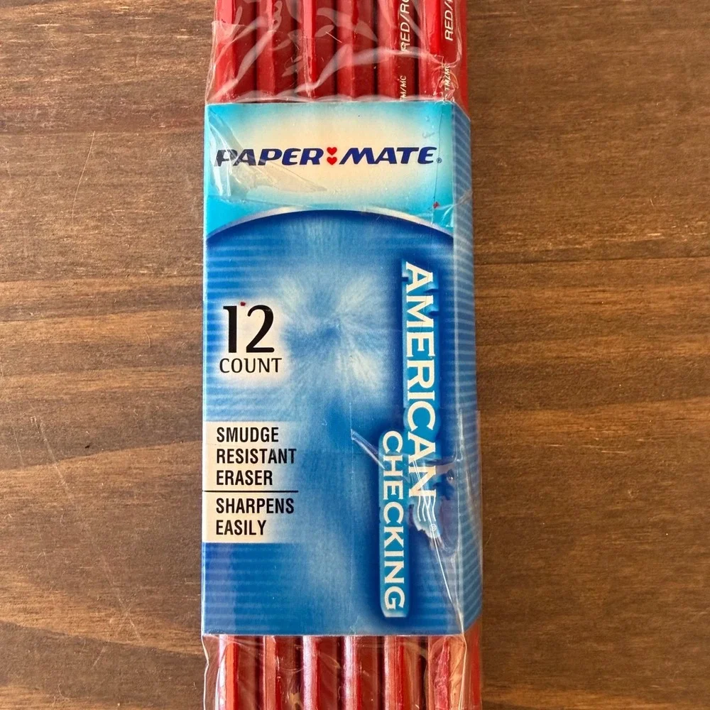 Discontinued Red Correcting Pencil Paper Mate American‎ Checking USA Vintage NOS